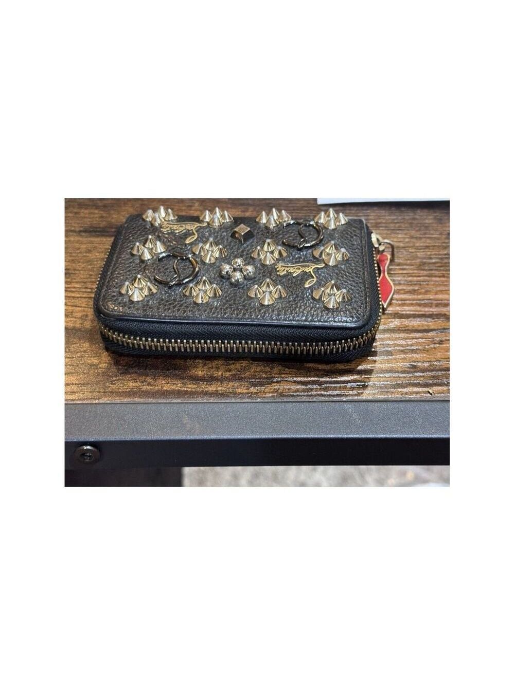 Christian Louboutin Panettone Studded Leather Coin wallet with box and dust bag - Picture 8 of 16